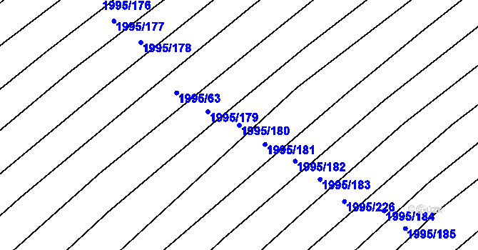 Parcela st. 1995/180 v KÚ Polešovice, Katastrální mapa