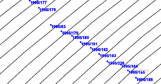 Parcela st. 1995/181 v KÚ Polešovice, Katastrální mapa