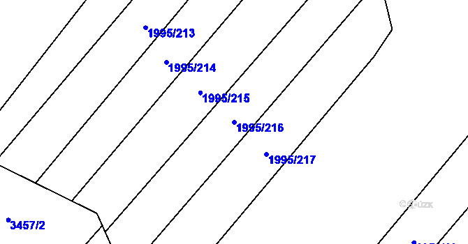 Parcela st. 1995/216 v KÚ Polešovice, Katastrální mapa