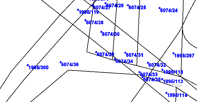 Parcela st. 1995/242 v KÚ Polešovice, Katastrální mapa