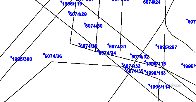 Parcela st. 1995/243 v KÚ Polešovice, Katastrální mapa