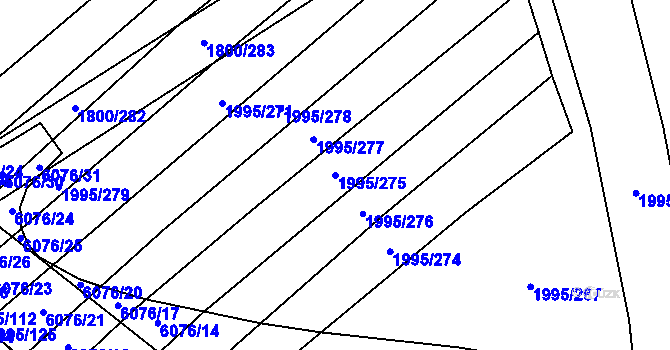 Parcela st. 1995/275 v KÚ Polešovice, Katastrální mapa