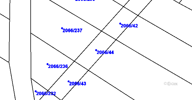 Parcela st. 2066/44 v KÚ Polešovice, Katastrální mapa