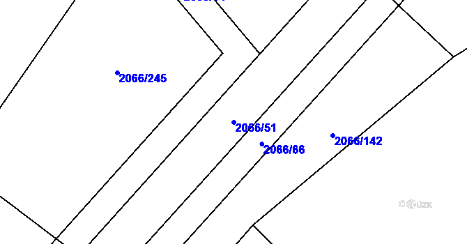 Parcela st. 2066/51 v KÚ Polešovice, Katastrální mapa