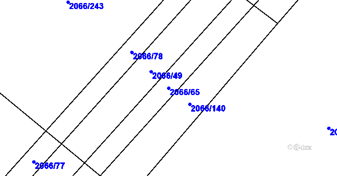 Parcela st. 2066/65 v KÚ Polešovice, Katastrální mapa