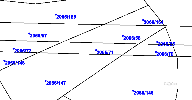 Parcela st. 2066/71 v KÚ Polešovice, Katastrální mapa