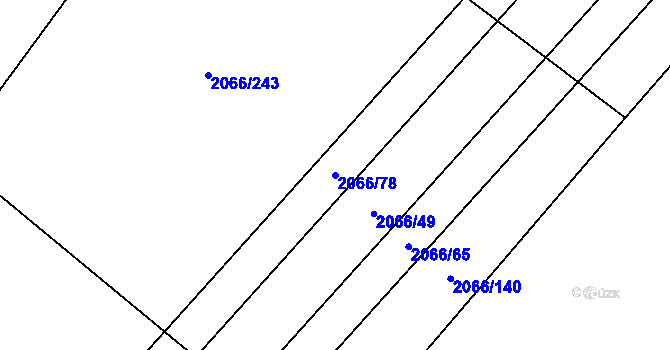 Parcela st. 2066/78 v KÚ Polešovice, Katastrální mapa