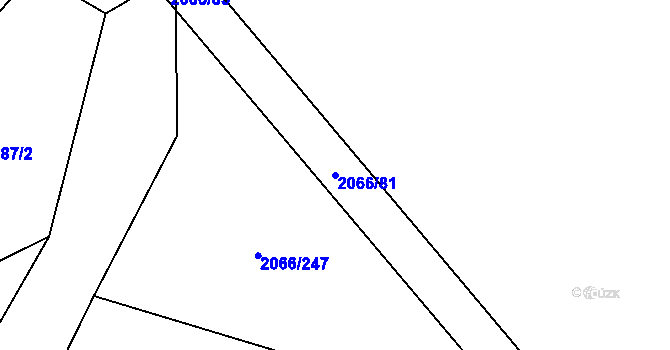 Parcela st. 2066/81 v KÚ Polešovice, Katastrální mapa