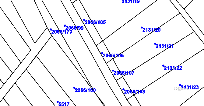 Parcela st. 2066/106 v KÚ Polešovice, Katastrální mapa