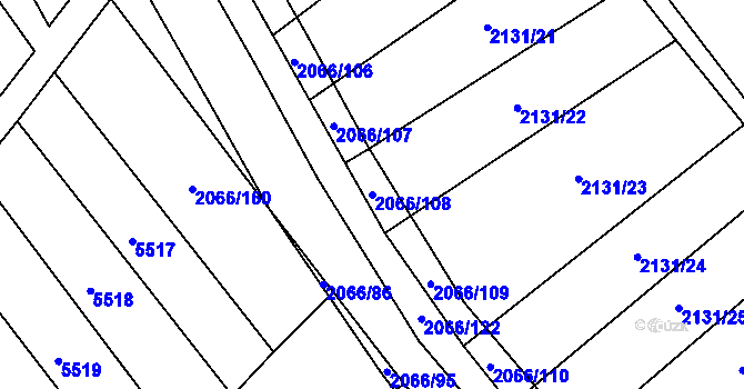 Parcela st. 2066/108 v KÚ Polešovice, Katastrální mapa