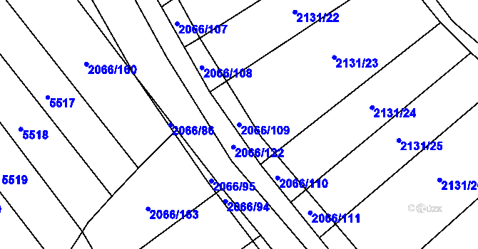 Parcela st. 2066/109 v KÚ Polešovice, Katastrální mapa