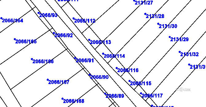 Parcela st. 2066/114 v KÚ Polešovice, Katastrální mapa