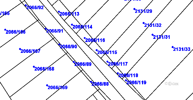 Parcela st. 2066/115 v KÚ Polešovice, Katastrální mapa