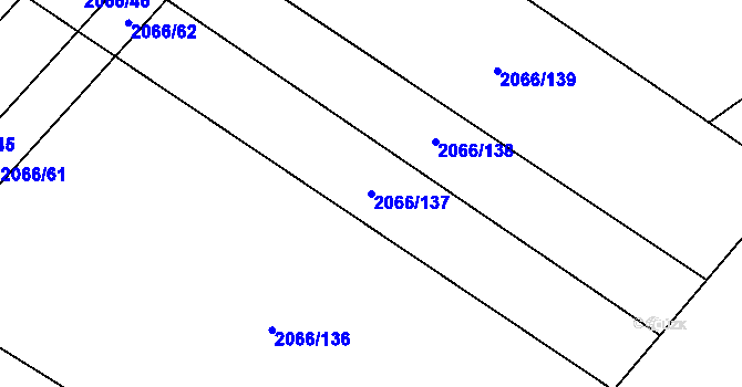 Parcela st. 2066/137 v KÚ Polešovice, Katastrální mapa