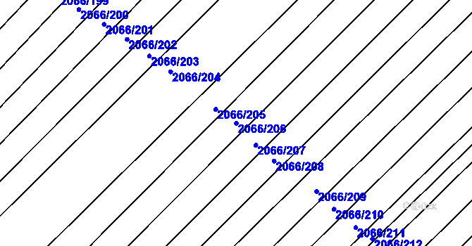 Parcela st. 2066/206 v KÚ Polešovice, Katastrální mapa