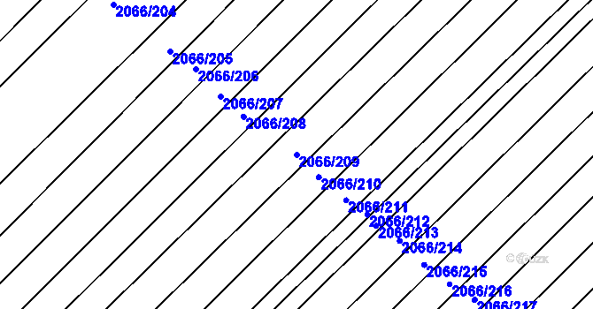Parcela st. 2066/209 v KÚ Polešovice, Katastrální mapa