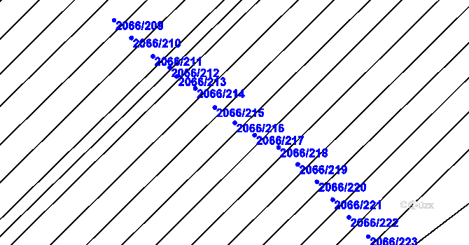 Parcela st. 2066/216 v KÚ Polešovice, Katastrální mapa