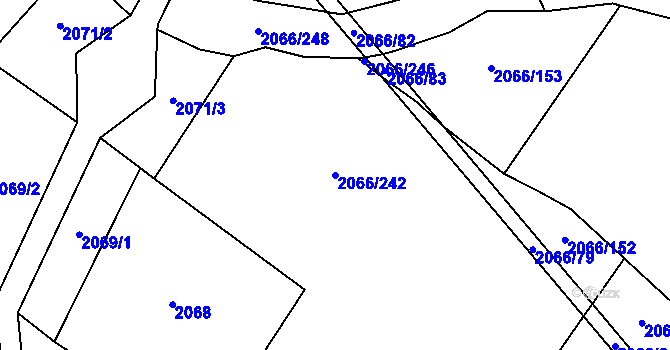 Parcela st. 2066/242 v KÚ Polešovice, Katastrální mapa