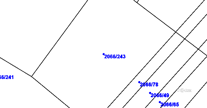 Parcela st. 2066/243 v KÚ Polešovice, Katastrální mapa
