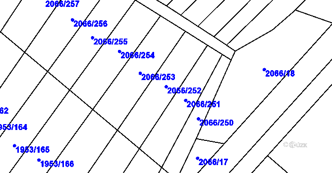 Parcela st. 2066/252 v KÚ Polešovice, Katastrální mapa