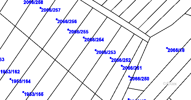 Parcela st. 2066/253 v KÚ Polešovice, Katastrální mapa