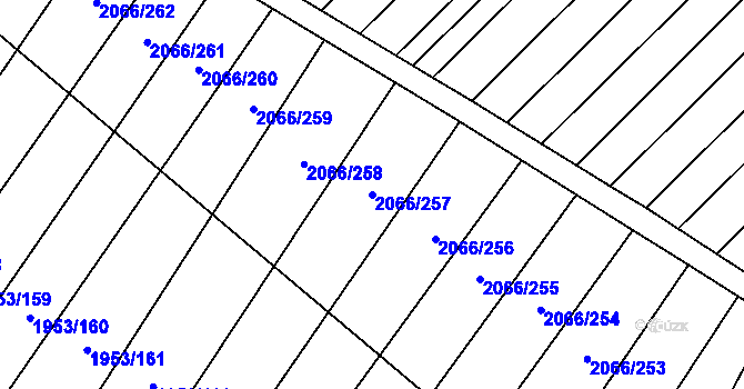 Parcela st. 2066/257 v KÚ Polešovice, Katastrální mapa