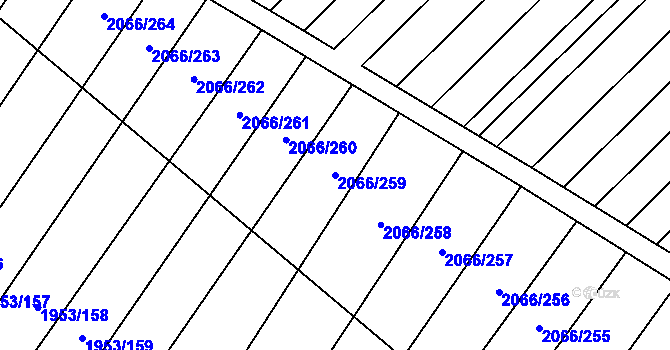 Parcela st. 2066/259 v KÚ Polešovice, Katastrální mapa