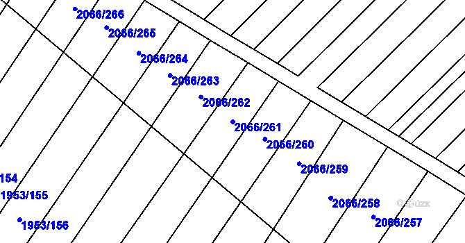 Parcela st. 2066/261 v KÚ Polešovice, Katastrální mapa