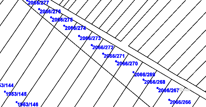 Parcela st. 2066/271 v KÚ Polešovice, Katastrální mapa