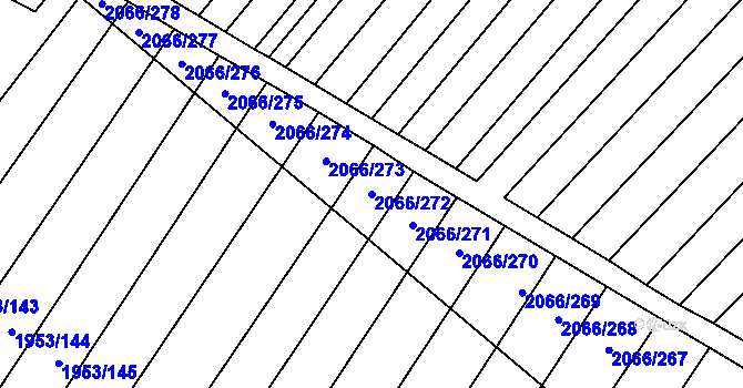 Parcela st. 2066/272 v KÚ Polešovice, Katastrální mapa