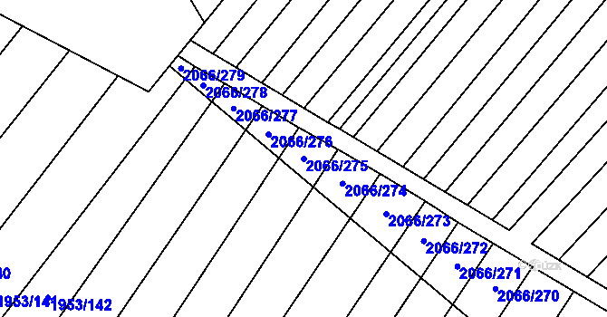 Parcela st. 2066/275 v KÚ Polešovice, Katastrální mapa