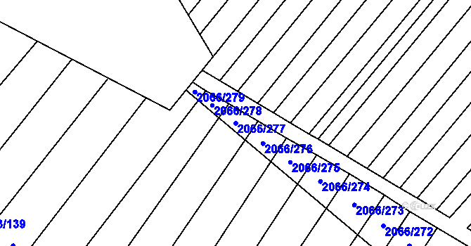 Parcela st. 2066/277 v KÚ Polešovice, Katastrální mapa