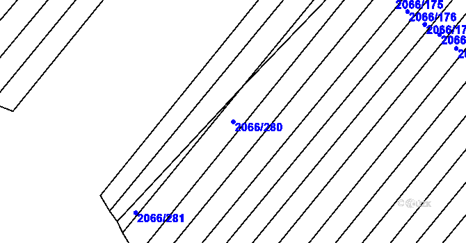 Parcela st. 2066/280 v KÚ Polešovice, Katastrální mapa