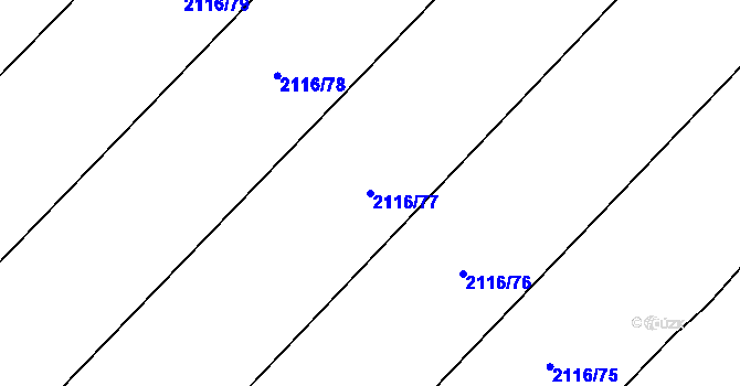 Parcela st. 2116/77 v KÚ Polešovice, Katastrální mapa