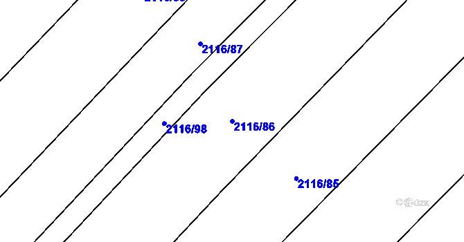 Parcela st. 2116/86 v KÚ Polešovice, Katastrální mapa