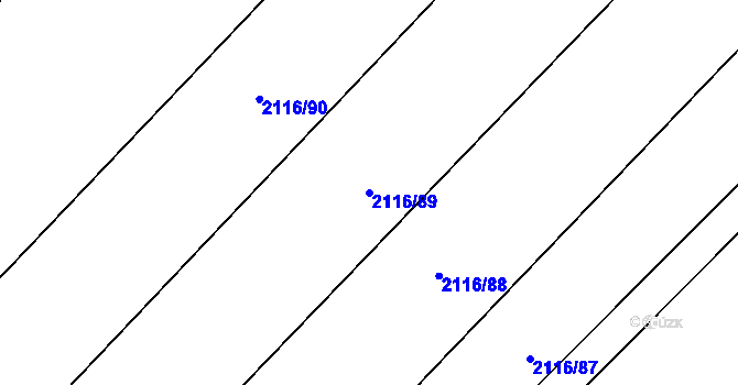 Parcela st. 2116/89 v KÚ Polešovice, Katastrální mapa