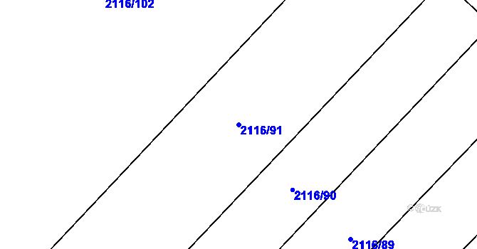 Parcela st. 2116/91 v KÚ Polešovice, Katastrální mapa