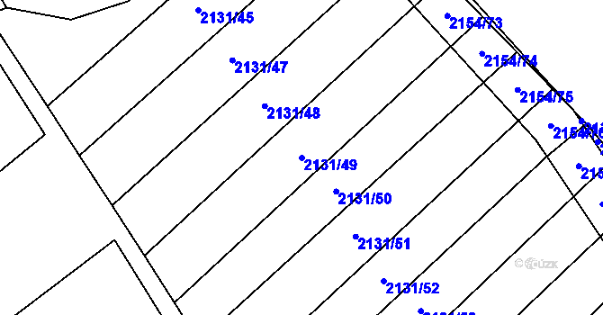 Parcela st. 2131/49 v KÚ Polešovice, Katastrální mapa