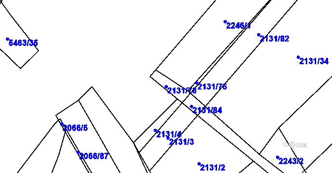 Parcela st. 2131/78 v KÚ Polešovice, Katastrální mapa