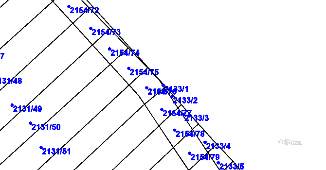 Parcela st. 2133/1 v KÚ Polešovice, Katastrální mapa