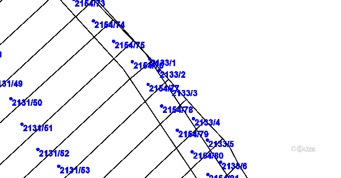 Parcela st. 2133/3 v KÚ Polešovice, Katastrální mapa
