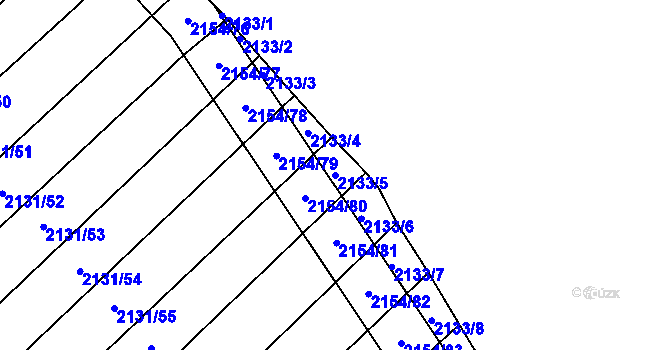 Parcela st. 2133/5 v KÚ Polešovice, Katastrální mapa