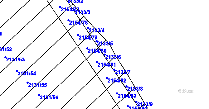 Parcela st. 2133/6 v KÚ Polešovice, Katastrální mapa