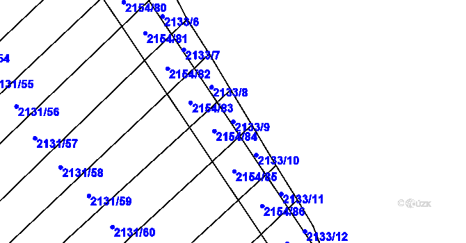 Parcela st. 2133/9 v KÚ Polešovice, Katastrální mapa