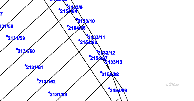 Parcela st. 2133/12 v KÚ Polešovice, Katastrální mapa