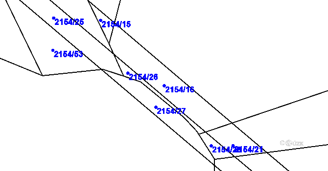 Parcela st. 2154/16 v KÚ Polešovice, Katastrální mapa