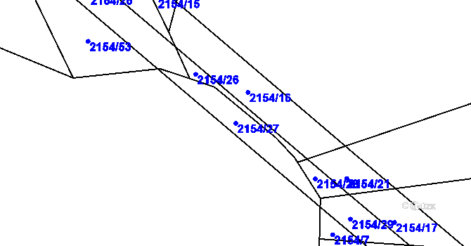 Parcela st. 2154/27 v KÚ Polešovice, Katastrální mapa