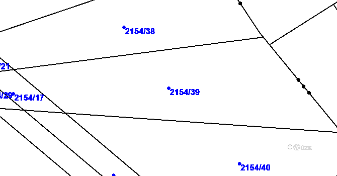 Parcela st. 2154/39 v KÚ Polešovice, Katastrální mapa
