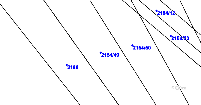 Parcela st. 2154/49 v KÚ Polešovice, Katastrální mapa