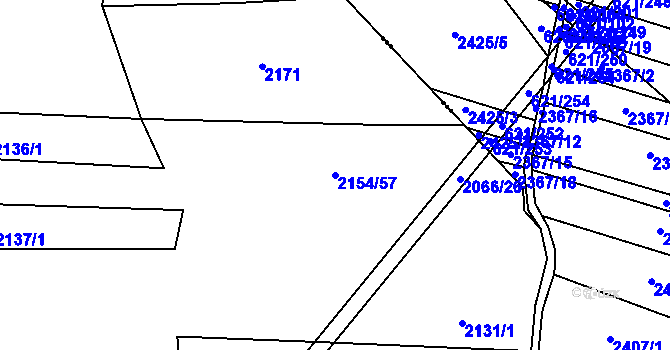 Parcela st. 2154/57 v KÚ Polešovice, Katastrální mapa